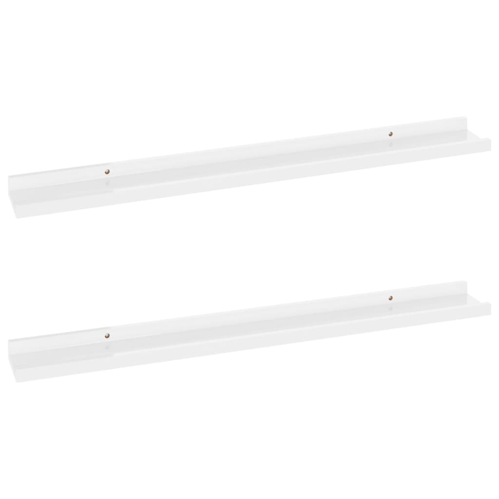 vidaXL Étagères murales 2 pcs Blanc brillant 80x9x3 cm