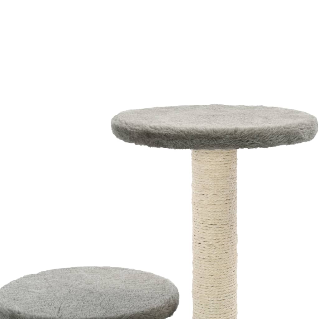 vidaXL Arbre à chat avec griffoirs en sisal 60 cm Gris