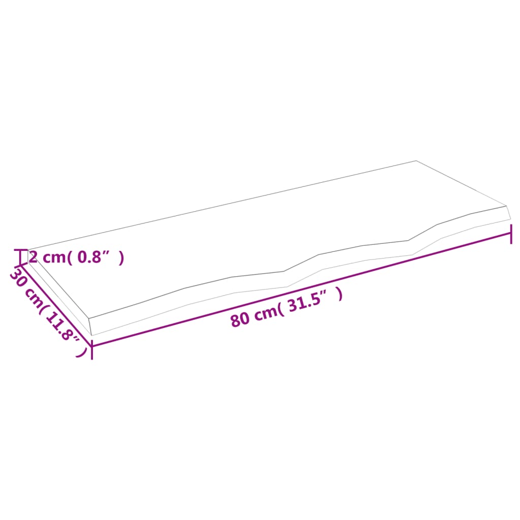 vidaXL Étagère murale 80x30x2 cm bois de chêne massif non traité