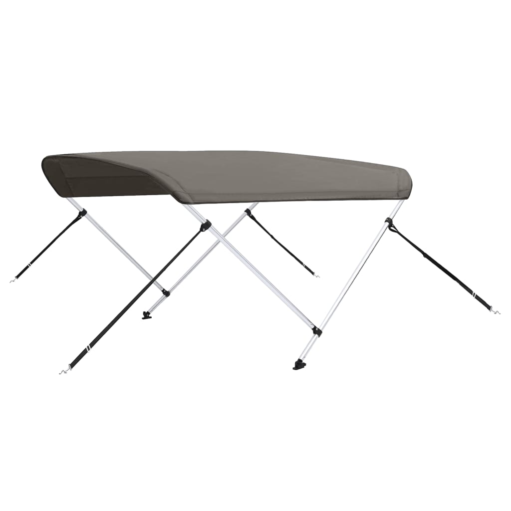 vidaXL Auvent bimini à 2 arceaux gris 180x150x110 cm