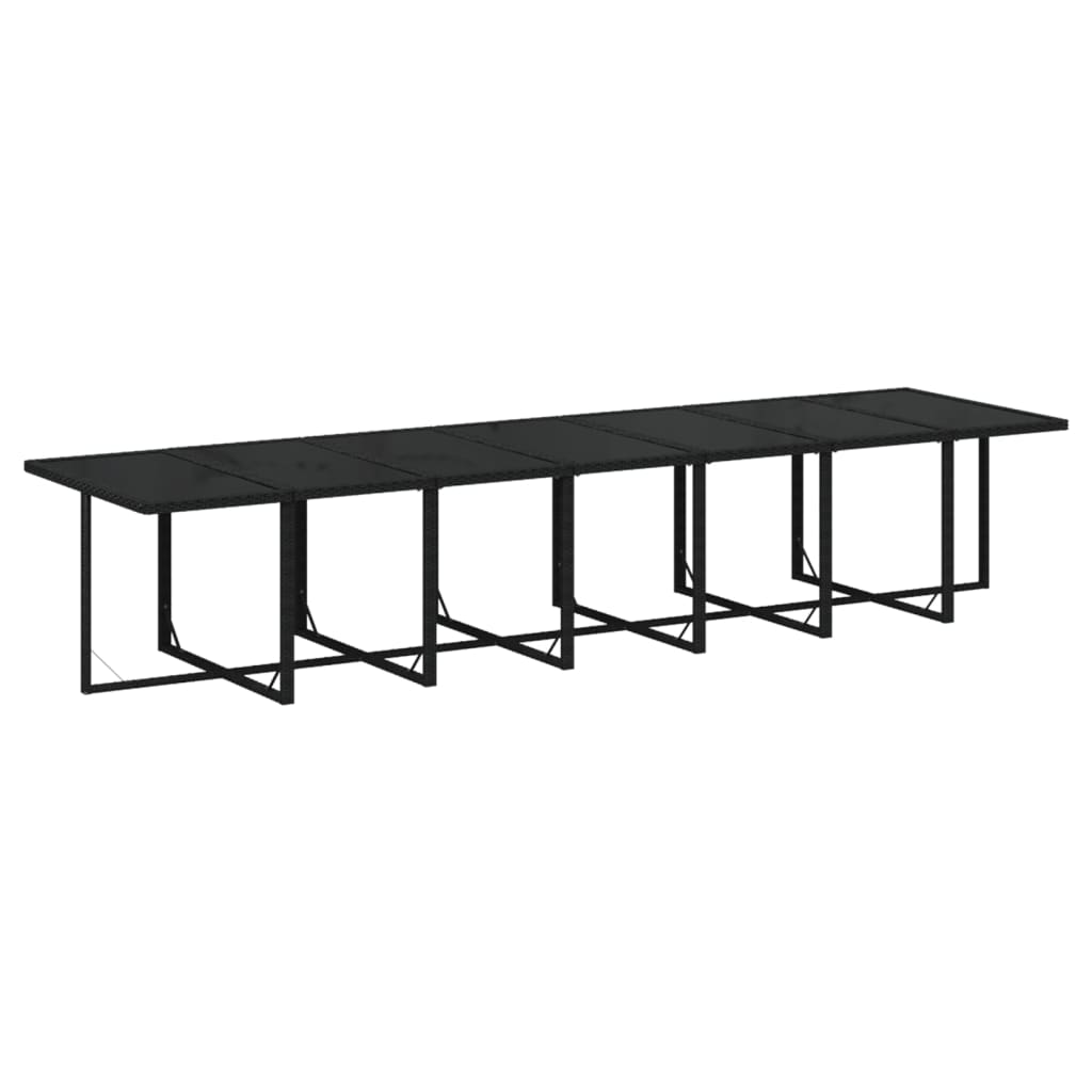 vidaXL Ensemble à manger de jardin coussins 19 pcs Résine tressée Noir