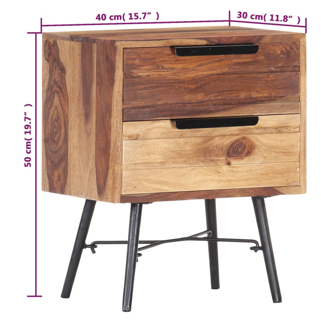 vidaXL Table de chevet Bois massif 40x30x50 cm