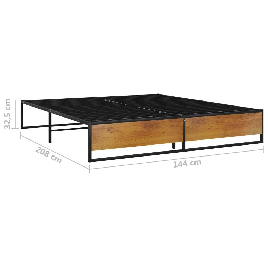 vidaXL Cadre de lit sans matelas noir métal 140x200 cm