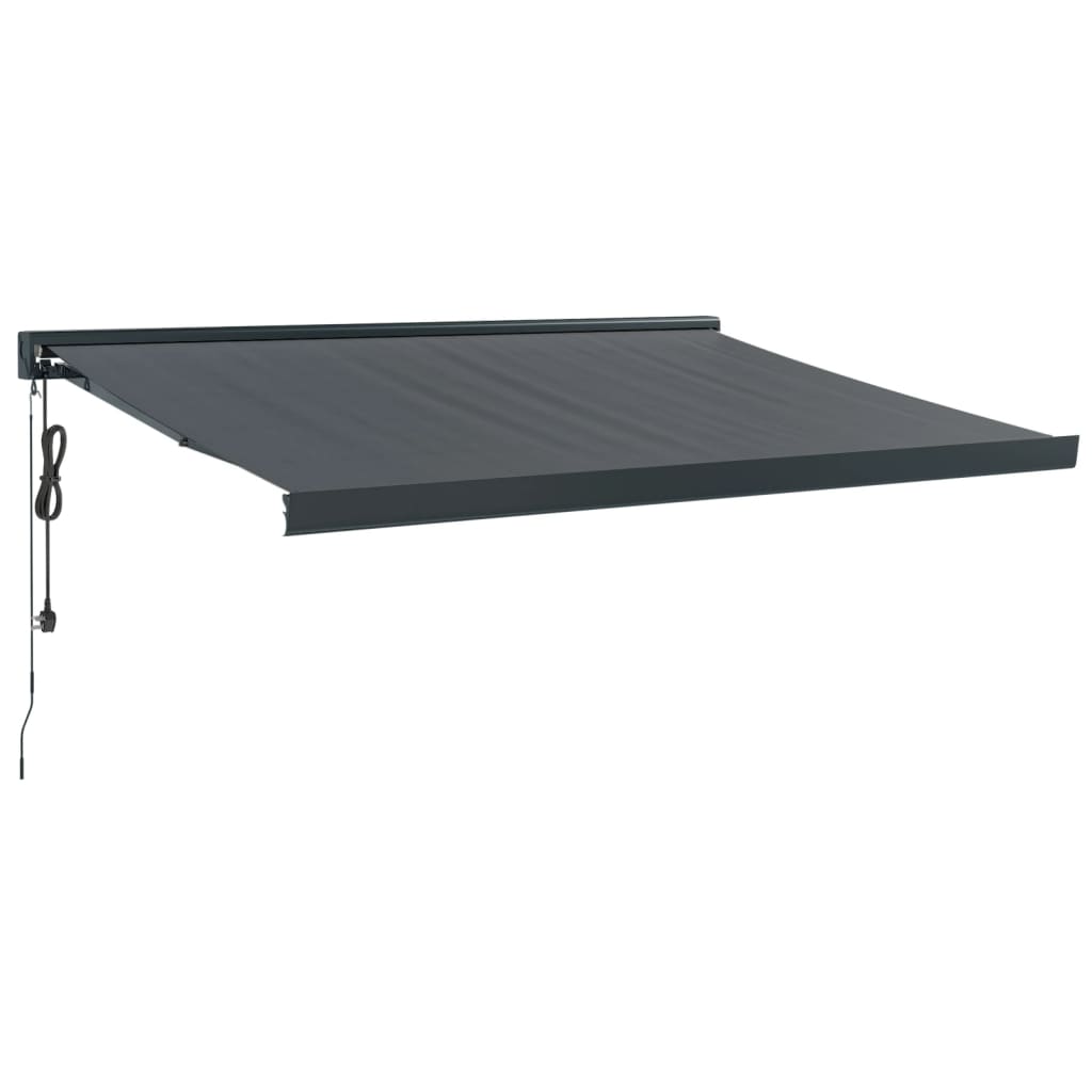 vidaXL Auvent rétractable anthracite 3,5x2,5 m tissu et aluminium