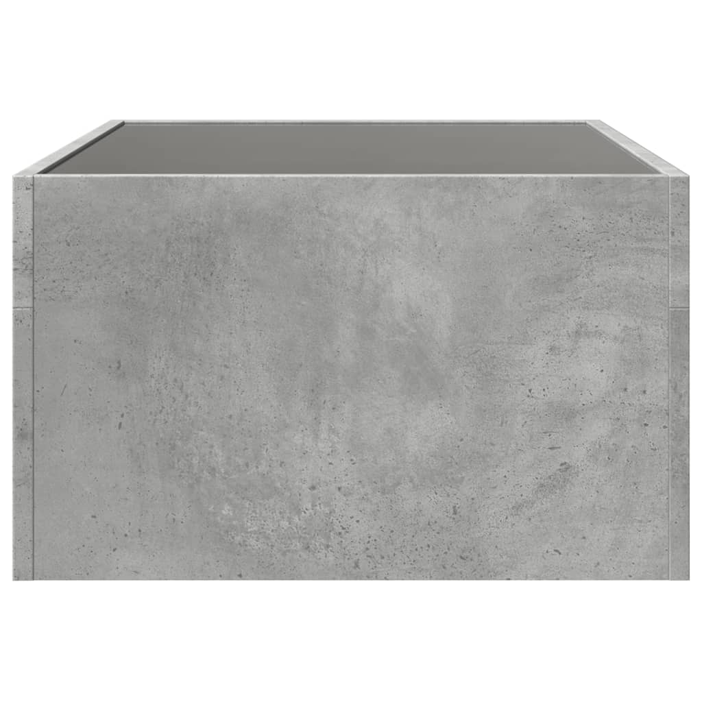 vidaXL Table basse avec LED infini gris béton 70x50x30 cm