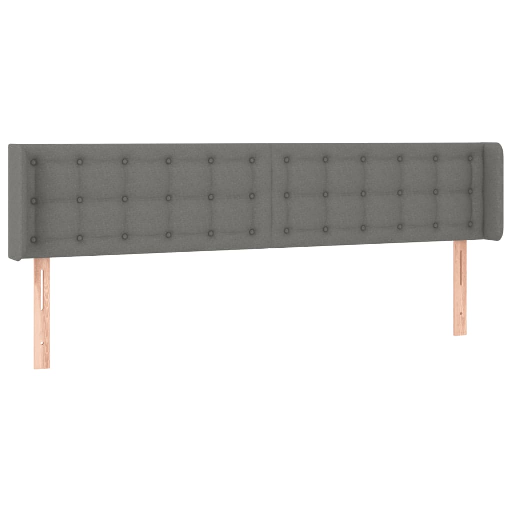 vidaXL Tête de lit à LED Gris foncé 163x16x78/88 cm Tissu