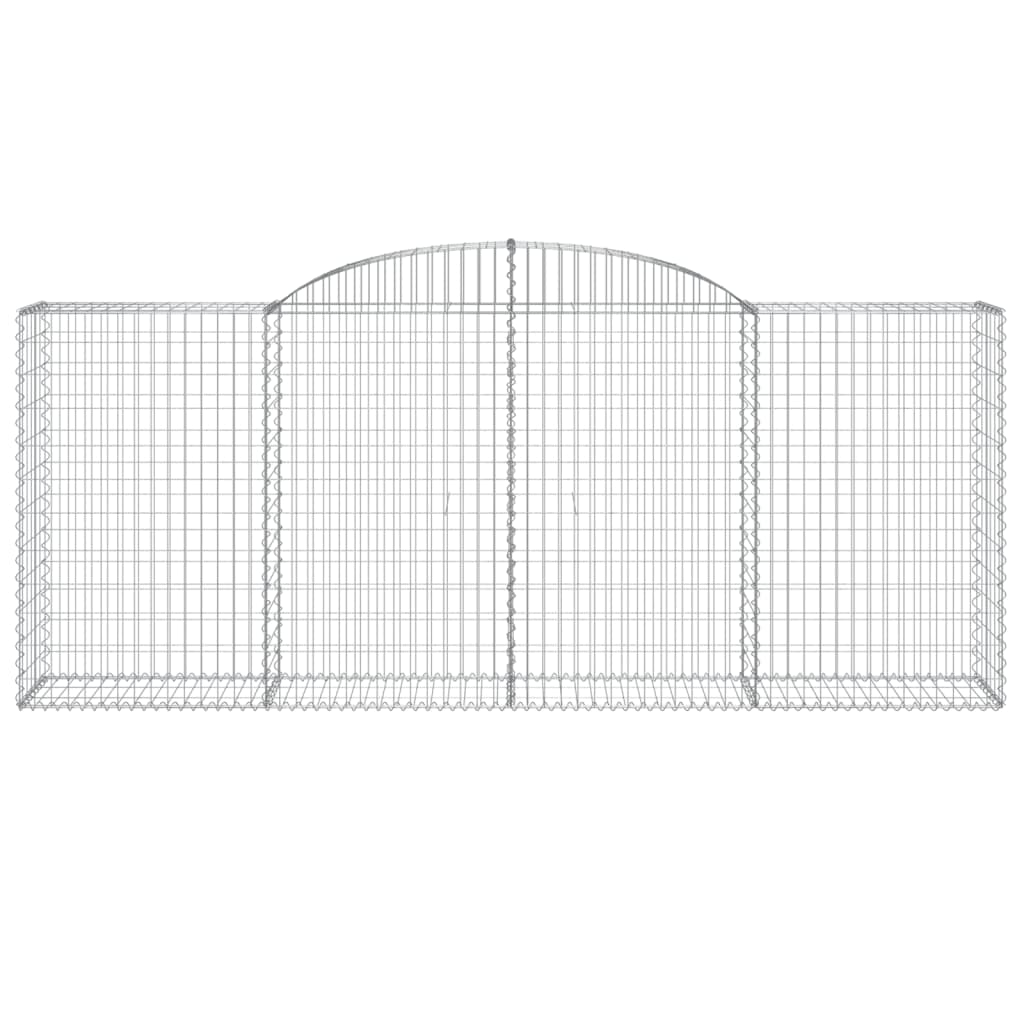 vidaXL Paniers à gabions arqués 3 pcs 300x50x120/140 cm fer galvanisé