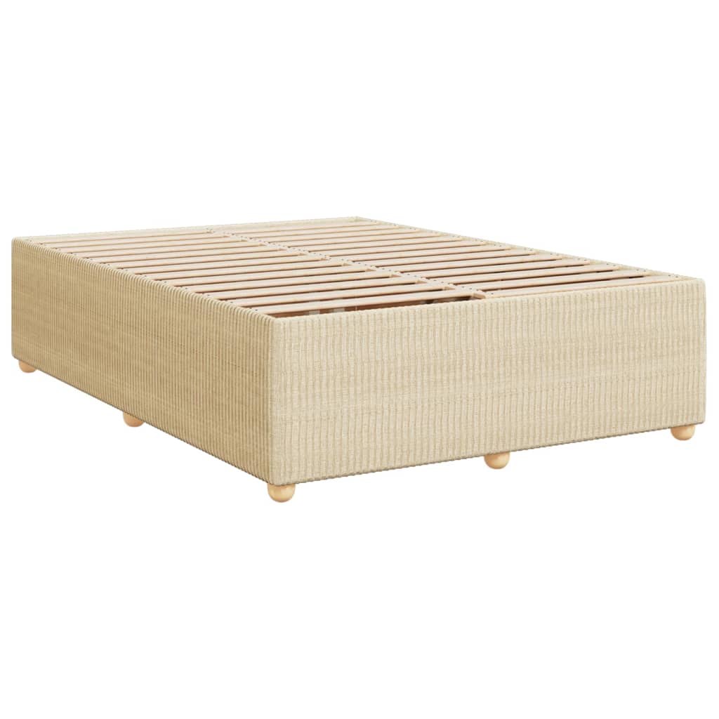 vidaXL Sommier à lattes de lit avec matelas Crème 140x190 cm Tissu