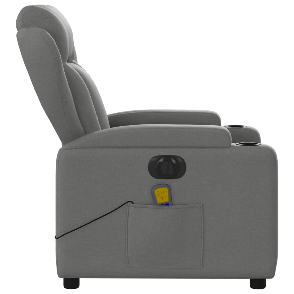 vidaXL Fauteuil inclinable de massage électrique gris foncé tissu