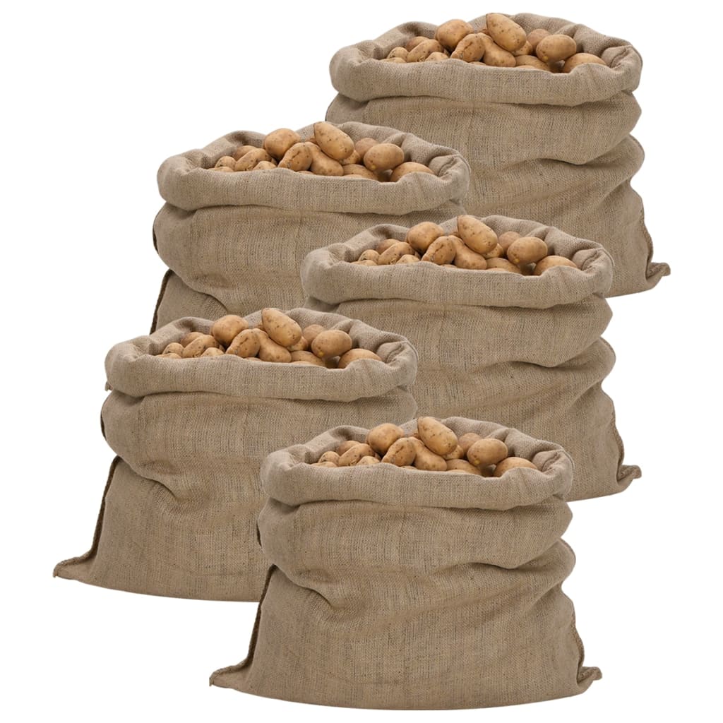 vidaXL Sacs en jute 5 pcs 100x110 cm 100 % jute 340 g/m²