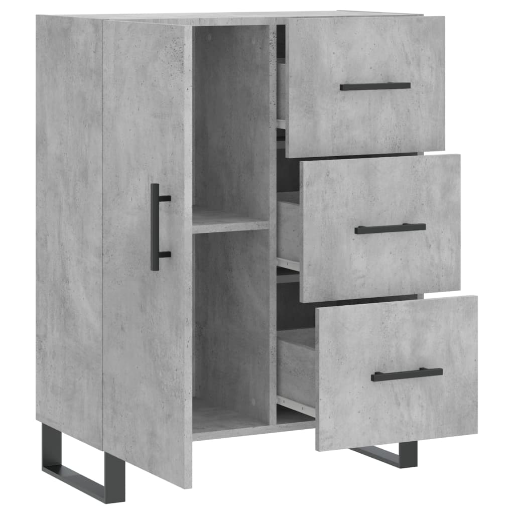 vidaXL Buffet gris béton 69,5x34x90 cm bois d'ingénierie