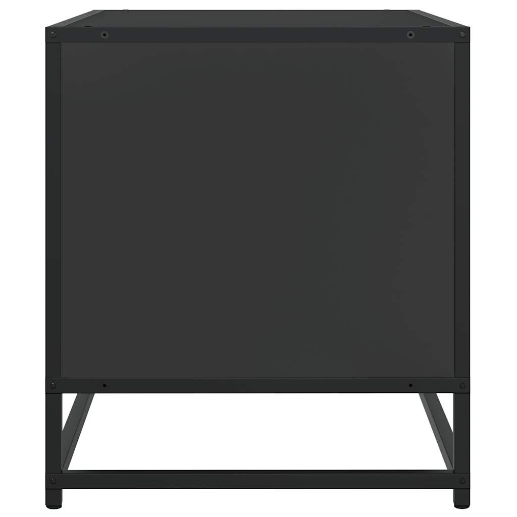 vidaXL Meuble TV noir 61x40x46 cm bois d'ingénierie et métal