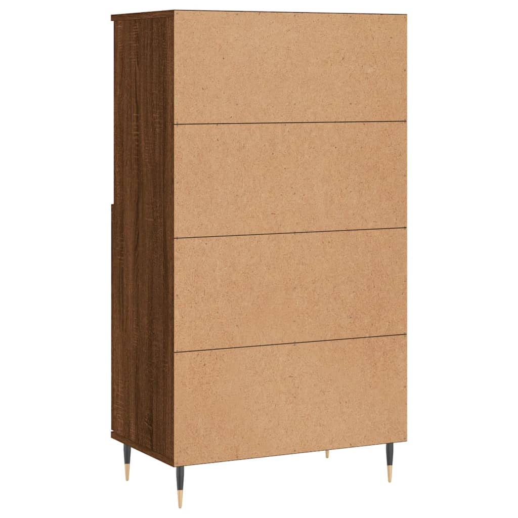 vidaXL Buffet haut Chêne marron 60x36x110 cm Bois d'ingénierie