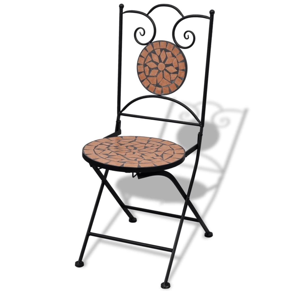 vidaXL Chaises pliables de bistro lot de 2 Céramique Terre cuite