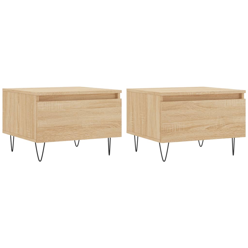 vidaXL Tables basses 2 pcs chêne sonoma 50x46x35 cm bois d'ingénierie