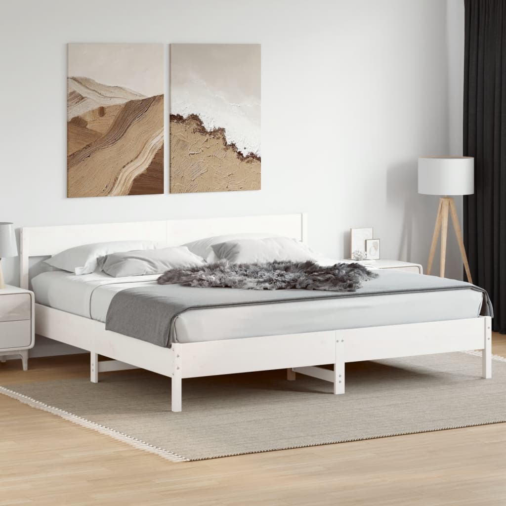 vidaXL Cadre de lit sans matelas blanc 180x200 cm bois massif de pin