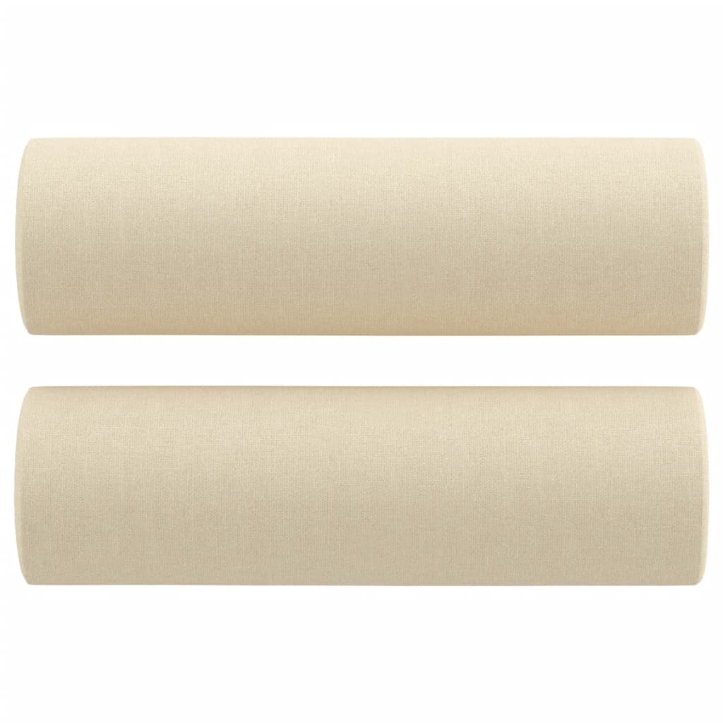 vidaXL Canapé 2 places avec oreillers décoratifs crème 140 cm tissu