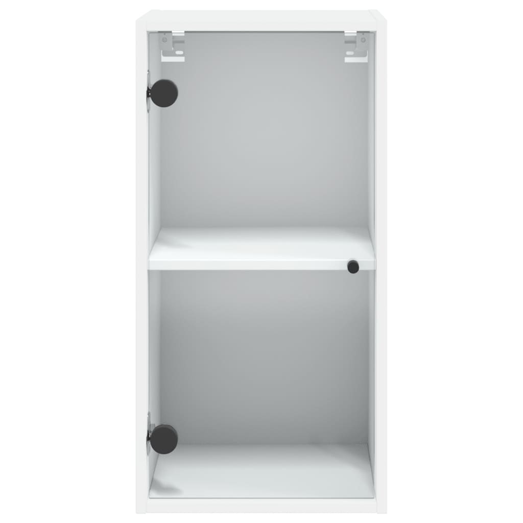 vidaXL Armoire murale avec portes en verre blanc 35x37x68,5 cm