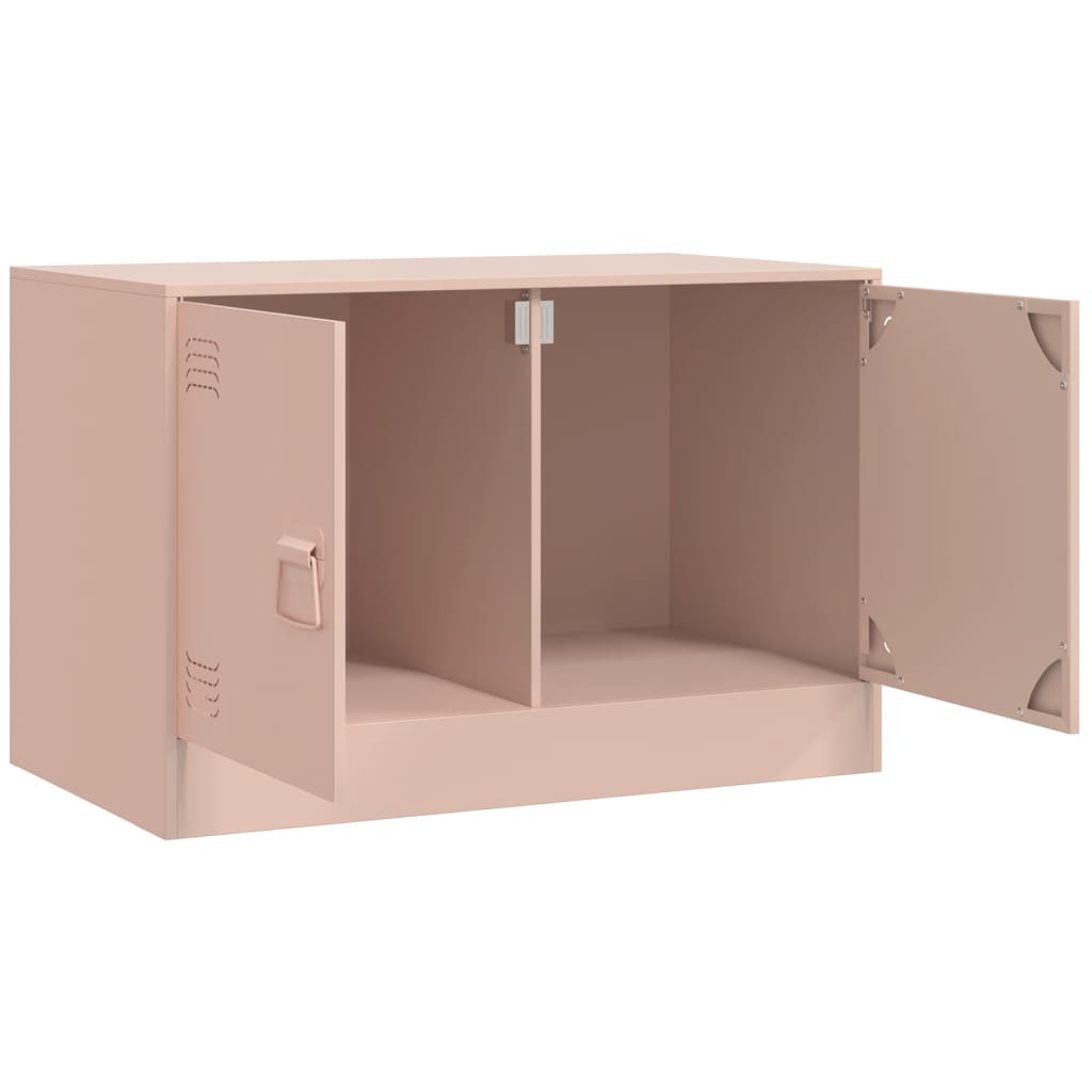 vidaXL Meuble TV rose 67x39x44 cm acier