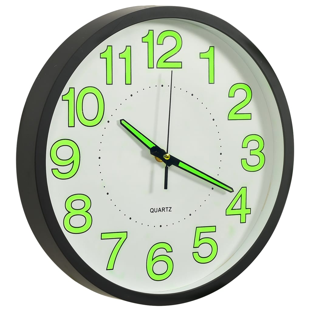 vidaXL Horloge murale lumineuse Noir 30 cm