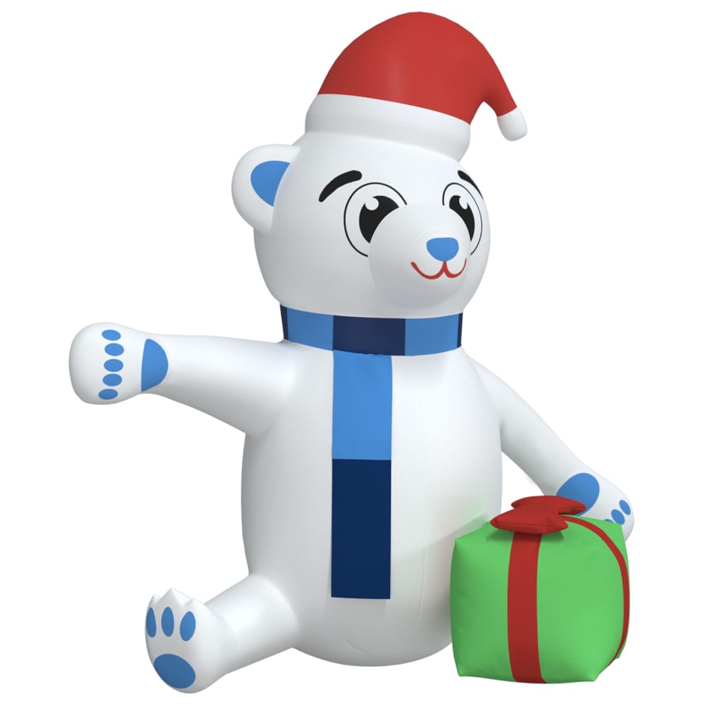 vidaXL Ours en peluche gonflable de Noël à LED 180 cm