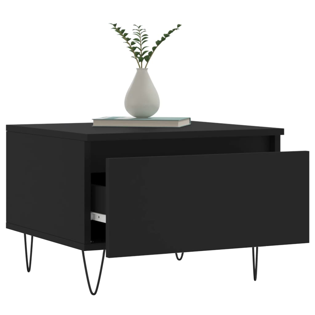 vidaXL Table basse noir 50x46x35 cm bois d'ingénierie