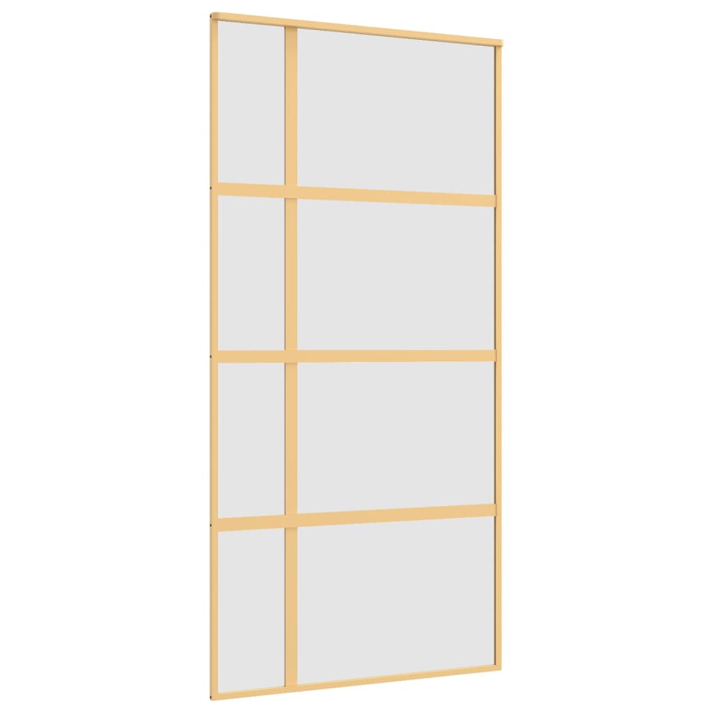 vidaXL Porte coulissante doré 102,5x205 cm verre ESG dépoli aluminium