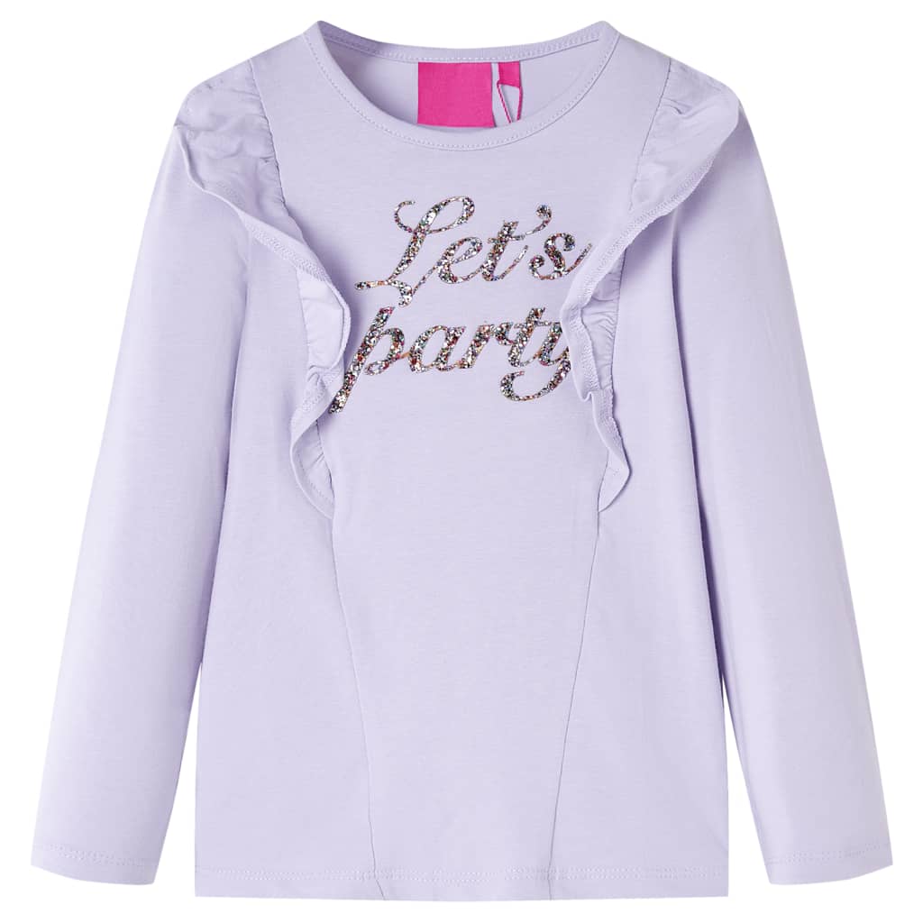 T-shirt enfants à manches longues lilas clair 92