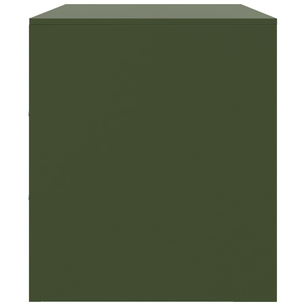 vidaXL Meuble TV vert olive 67x39x44 cm acier