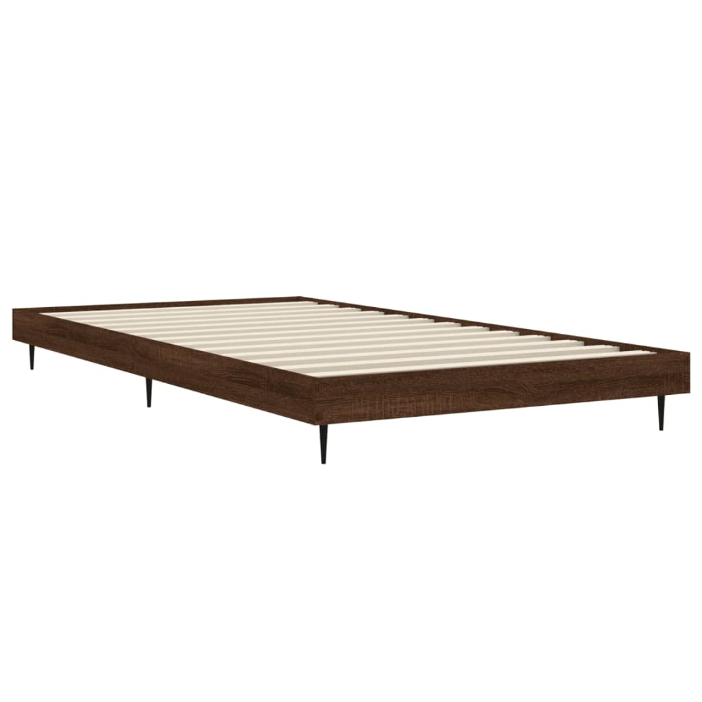 vidaXL Cadre de lit sans matelas chêne marron 90x190cm bois ingénierie