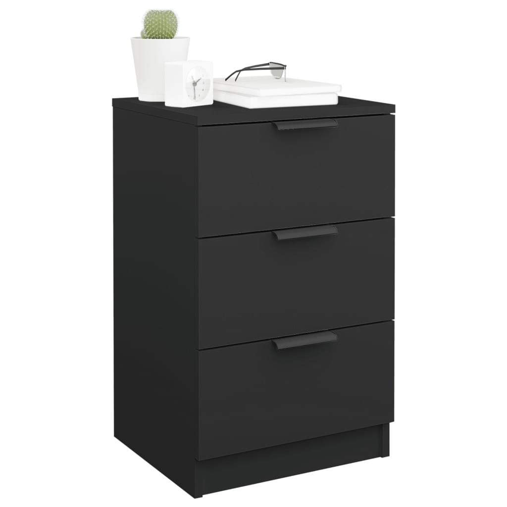 vidaXL Tables de chevet 2 pcs noir 40x36x65 cm