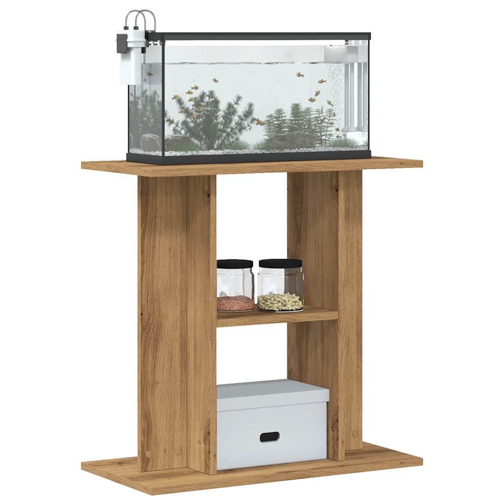 vidaXL Support d'aquarium chêne marron 60x30x60 cm bois d'ingénierie