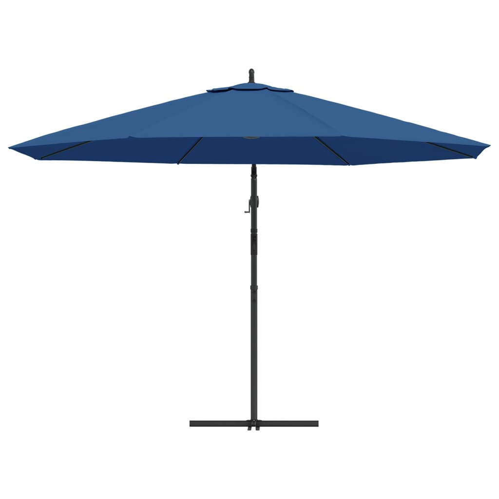 vidaXL Parasol de jardin en porte-à-faux avec mât en aluminium bleu