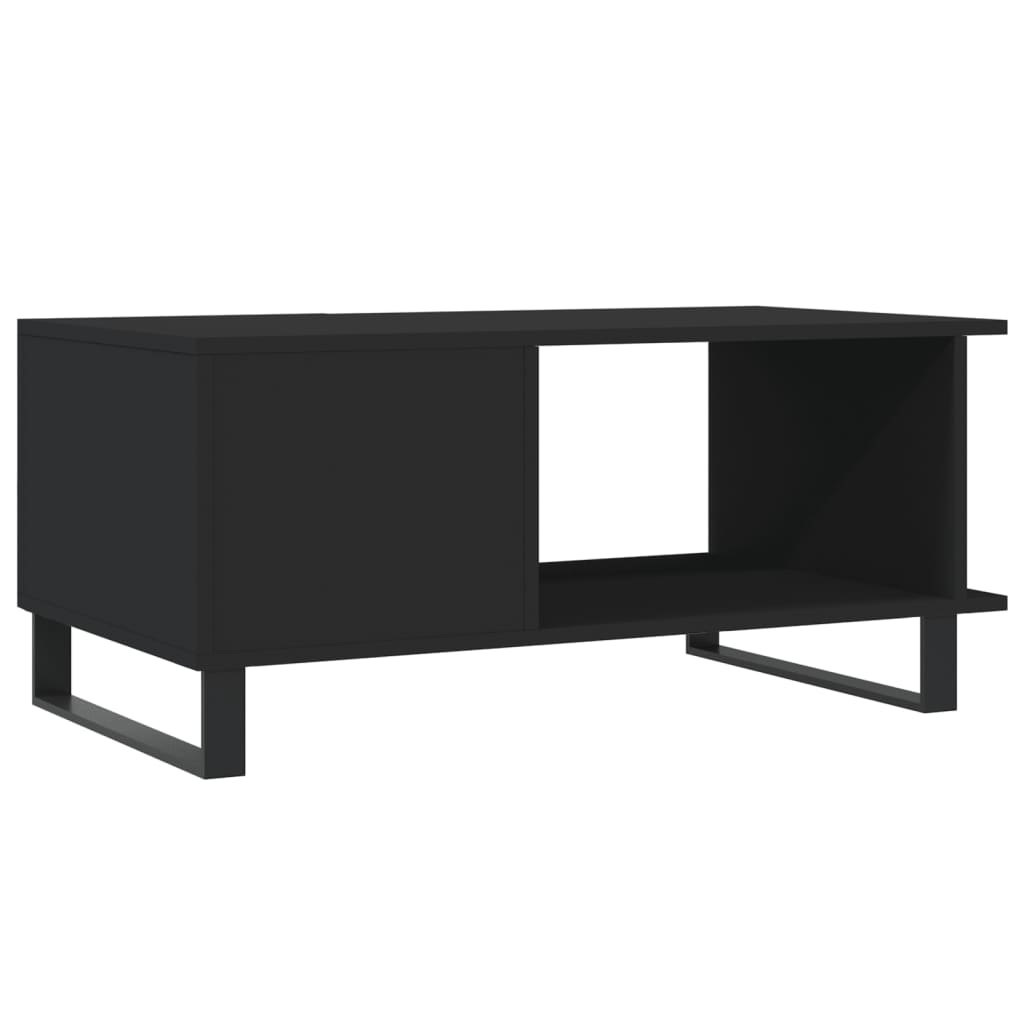 vidaXL Table basse noir 90x50x40 cm bois d'ingénierie