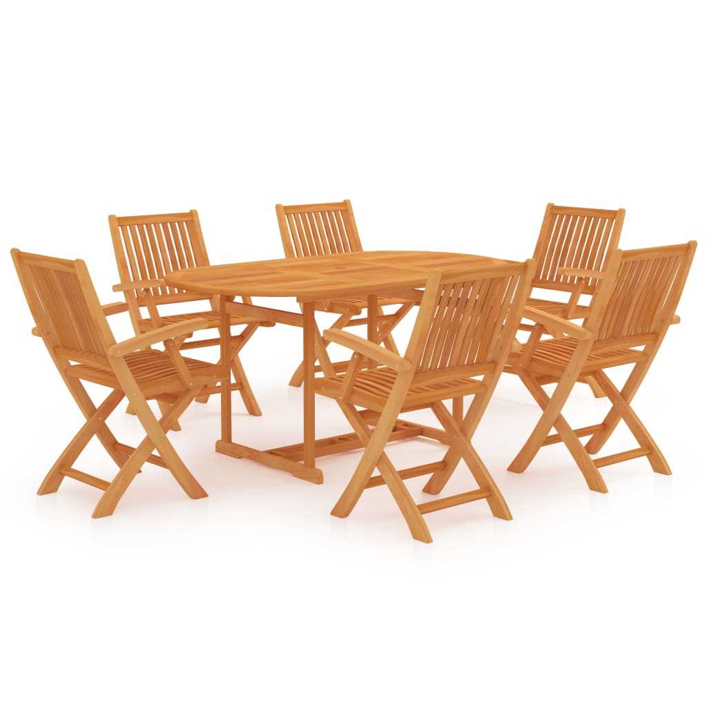 vidaXL Ensemble à manger de jardin 7 pcs Bois de teck massif