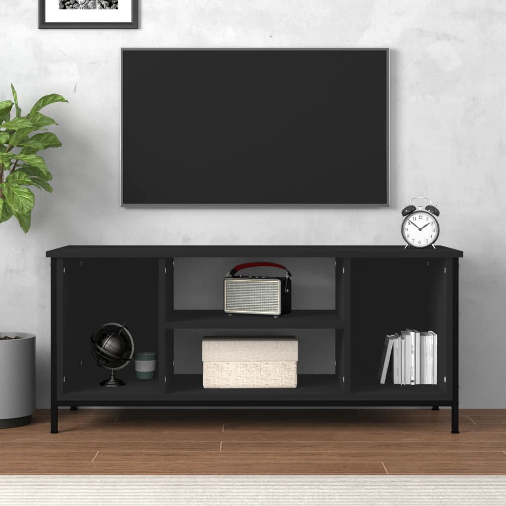 vidaXL Meuble TV noir 102x35x45 cm bois d'ingénierie