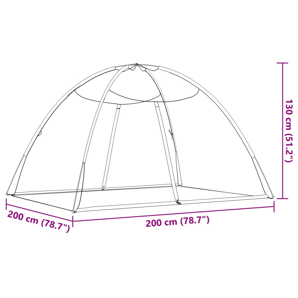 vidaXL Moustiquaire mongole avec portes 220 maille noir 200x150x140 cm