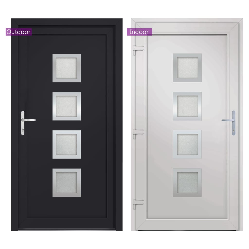 vidaXL Porte d'entrée anthracite 108x200 cm PVC