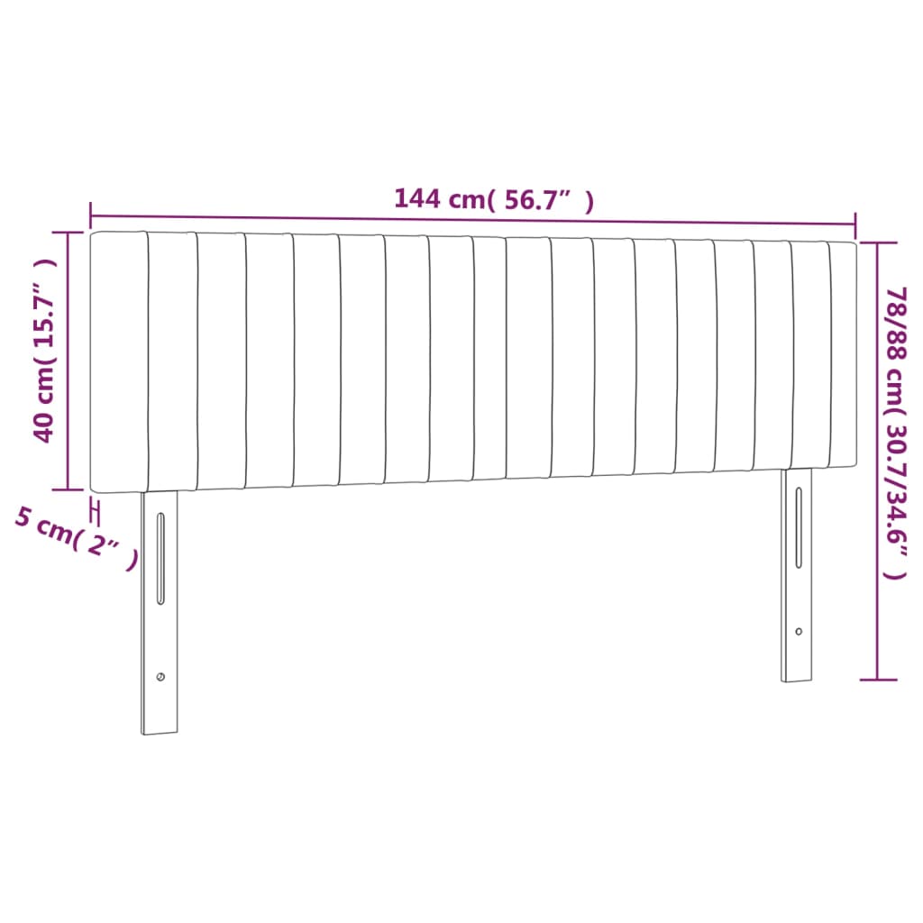 vidaXL Têtes de lit 2 pcs Gris clair 72x5x78/88 cm Tissu