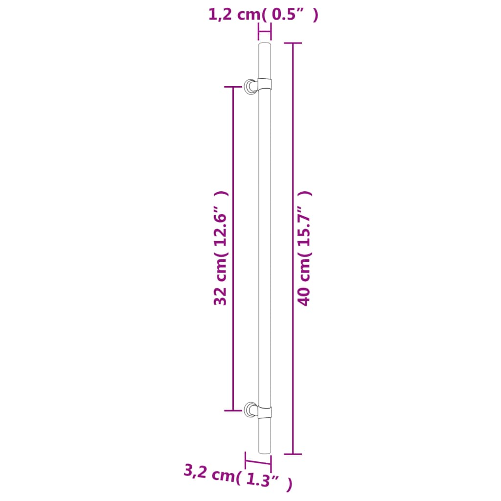 vidaXL Poignées d'armoire 20 pcs bronze 320 mm acier inoxydable