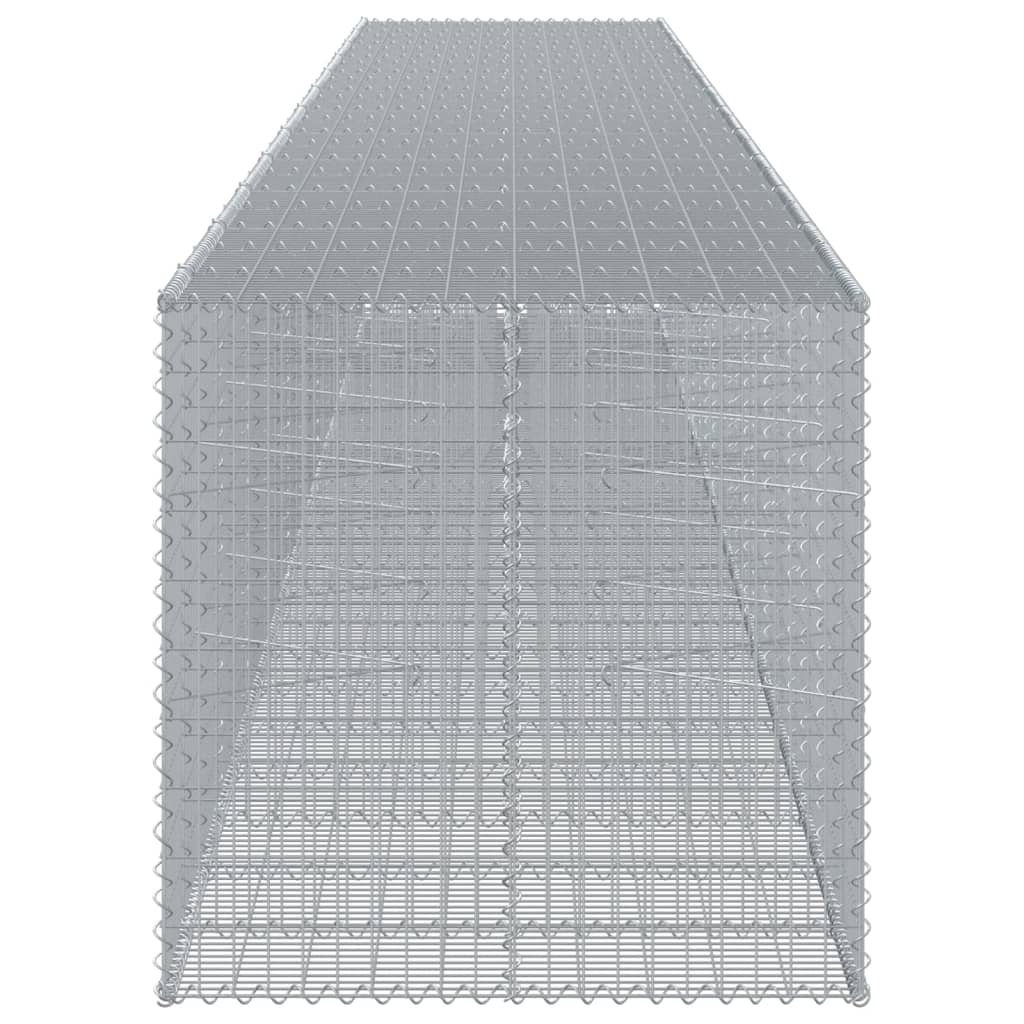 vidaXL Panier gabion avec couvercle 1150x100x100 cm fer galvanisé