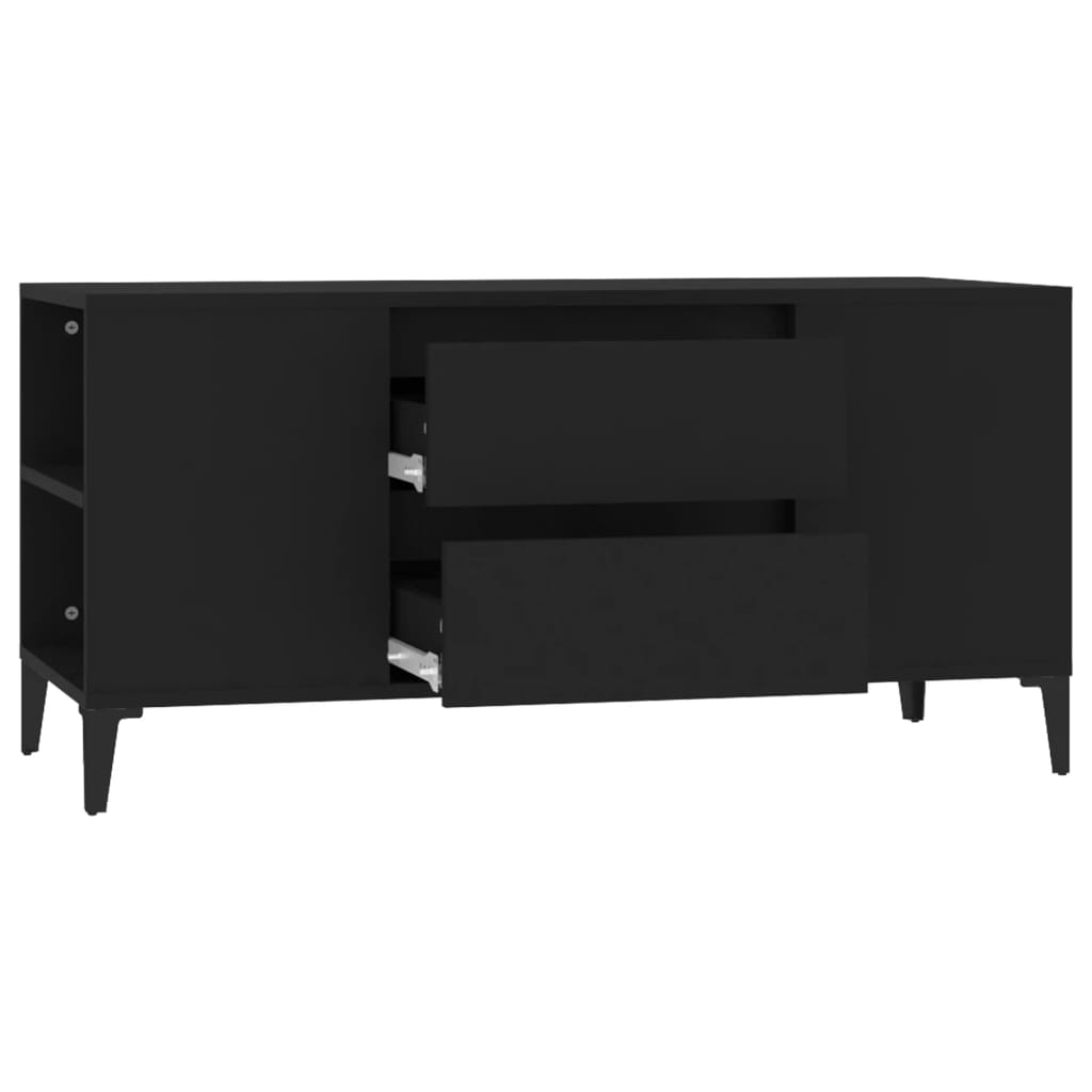 vidaXL Meuble TV Noir 102x44,5x50 cm Bois d'ingénierie