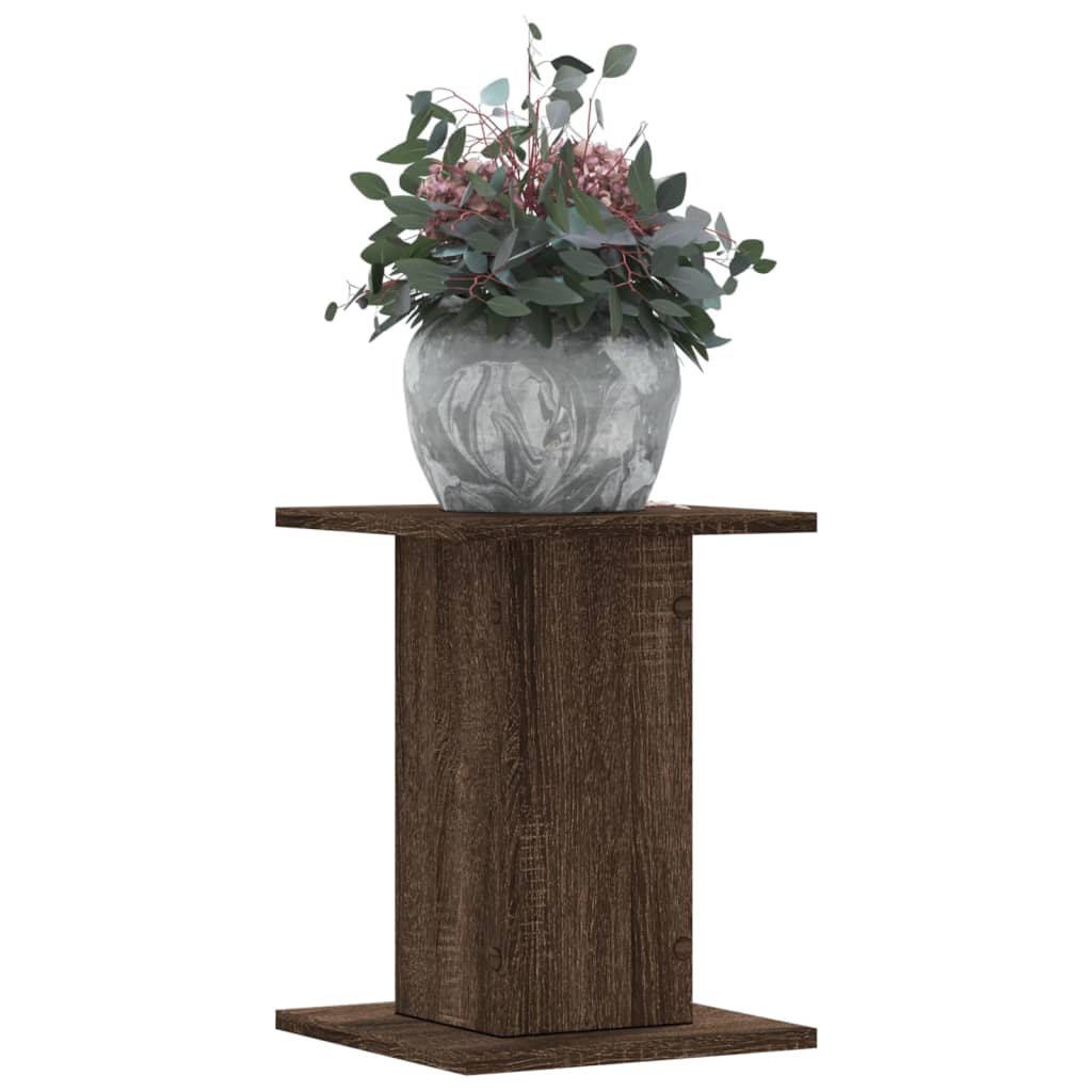 vidaXL Supports pour plantes 2 pcs chêne marron bois d'ingénierie