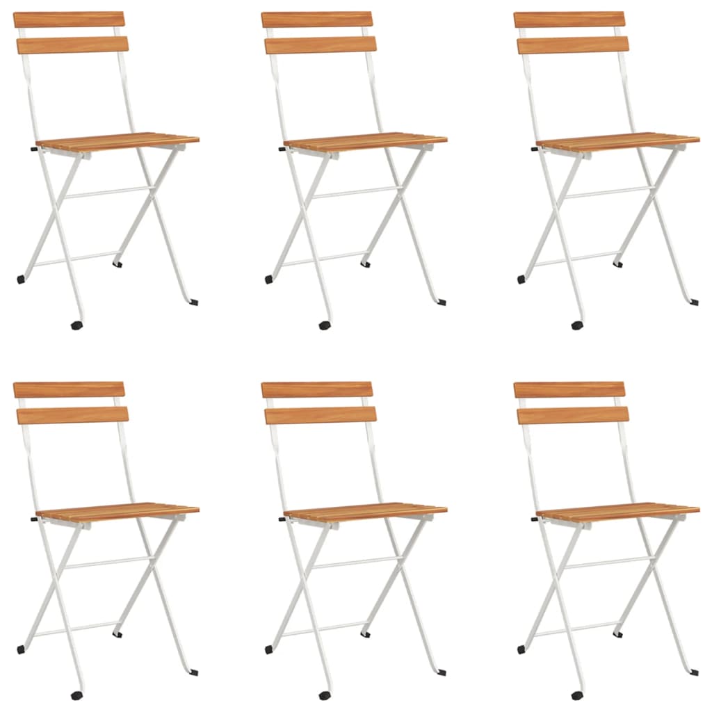 vidaXL Chaises de bistrot pliantes lot de 6 Bois d'acacia solide acier