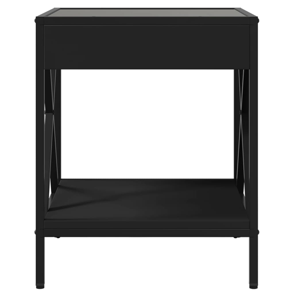 vidaXL Table basse avec LED Infinity noir 40x40x49 cm