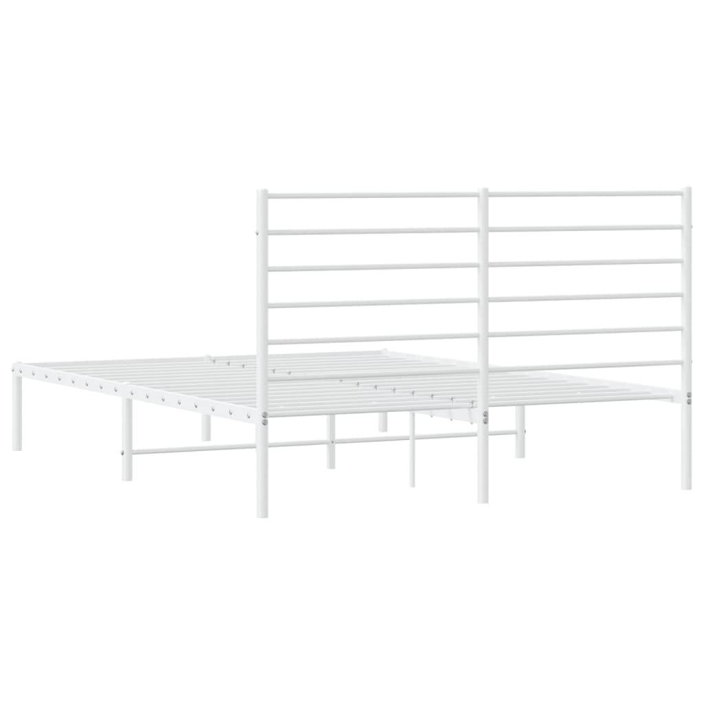 vidaXL Cadre de lit métal sans matelas et tête de lit blanc 120x190 cm