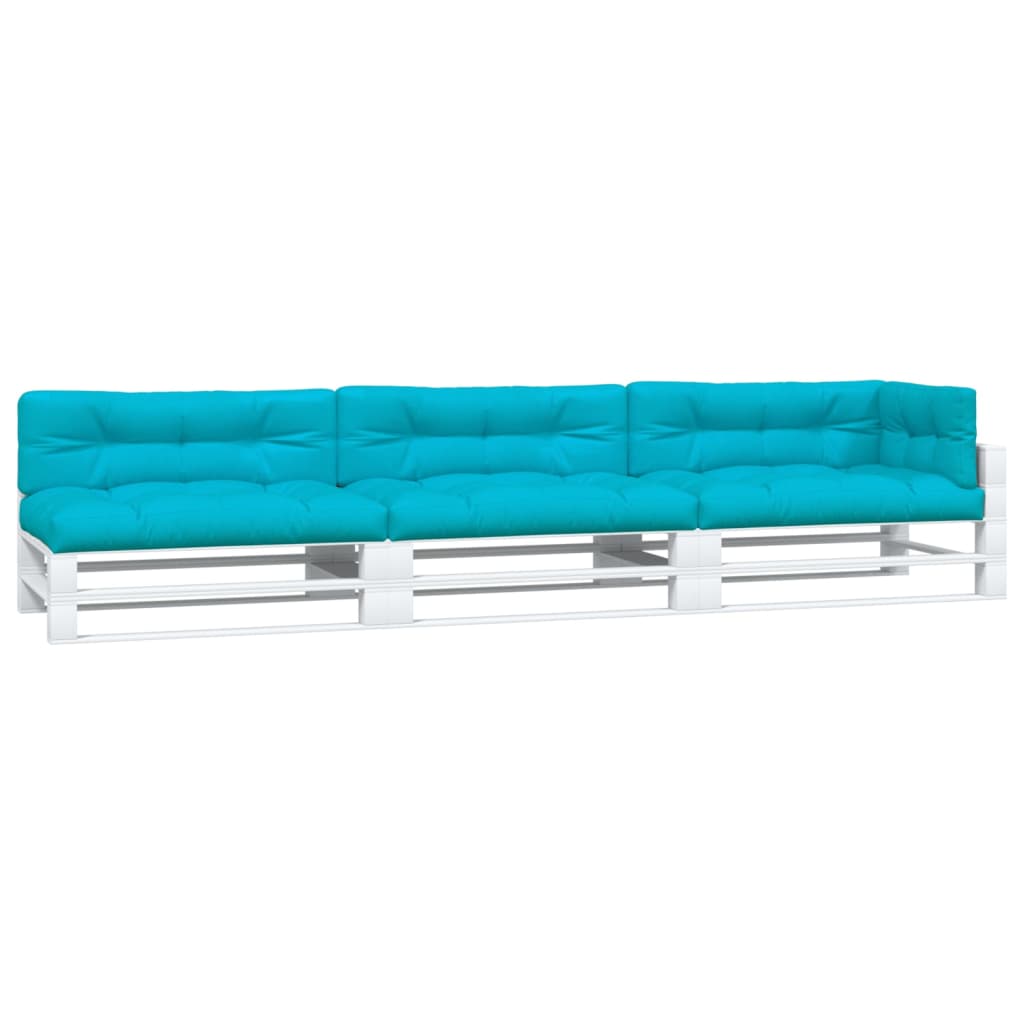 vidaXL Coussins de palette lot de 7 turquoise tissu