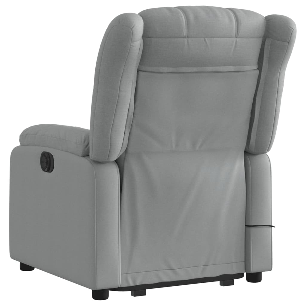 vidaXL Fauteuil inclinable de massage électrique Gris clair Tissu