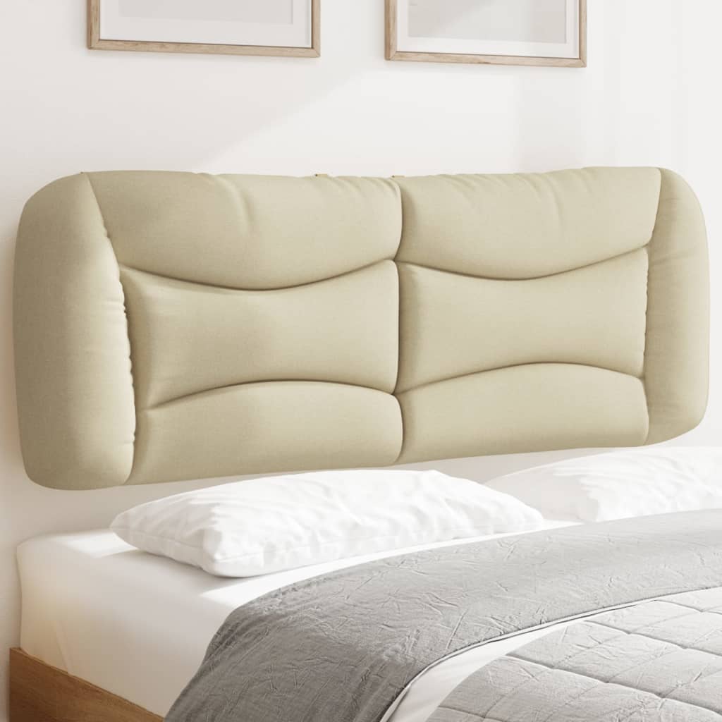 vidaXL Coussin de tête de lit crème 140 cm tissu