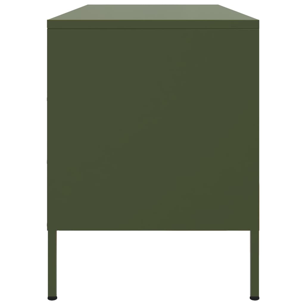 vidaXL Meuble TV vert olive 100,5x39x50,5 cm acier